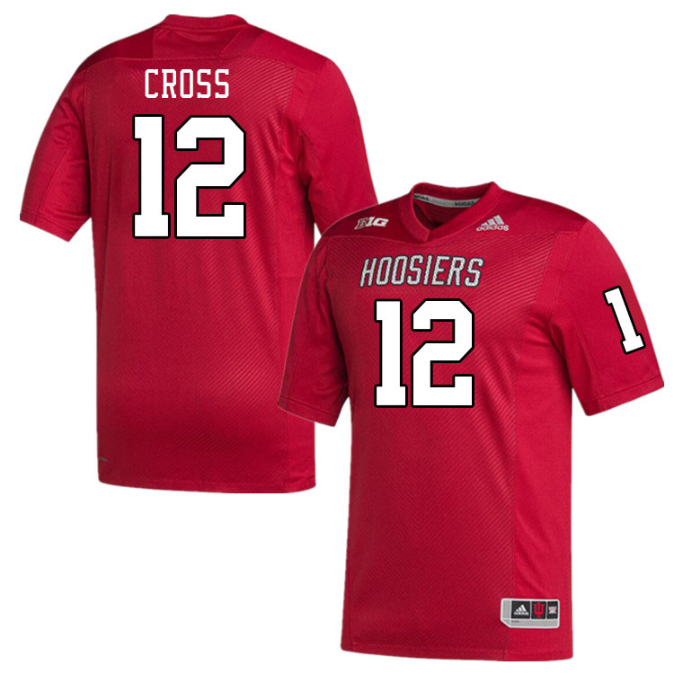 Men #12 Miles Cross Indiana Hoosiers College Football Jerseys Stitched-Crimson